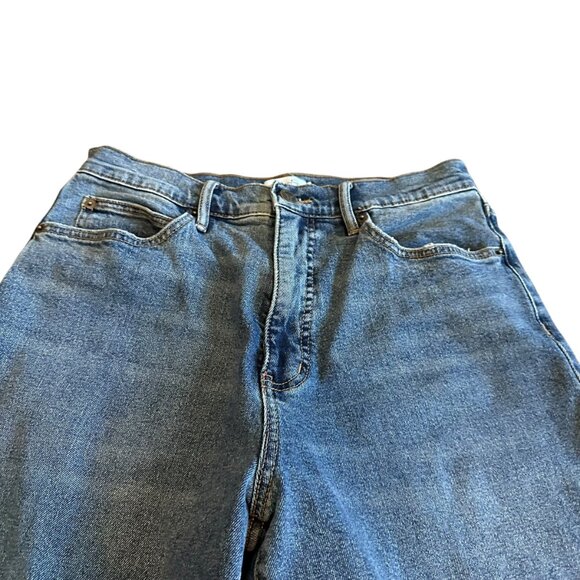 Jessica Simpson Freesia High Rise Wide Leg Jeans Cuff Medium Wash Denim Size 6 - Picture 3 of 13
